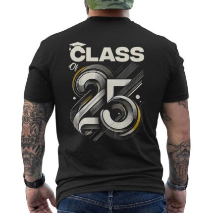 Class Of 2025 Graduation Senior High School College Men's T-shirt Back Print