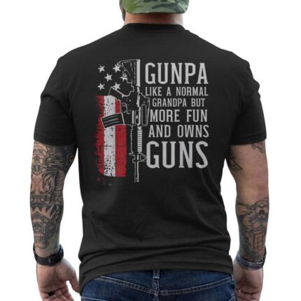 Gunpa Like Normal Grandpa More Fun Own Fathers Day Men's T-shirt Back Print
